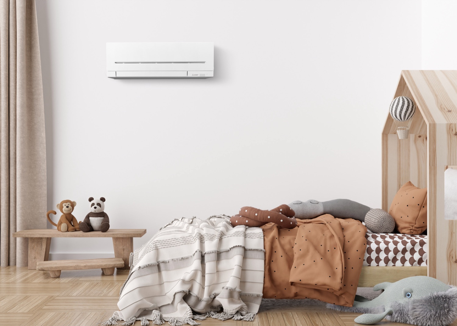 Mitsubishi Electric AP Mini heat pump in a child's bedroom